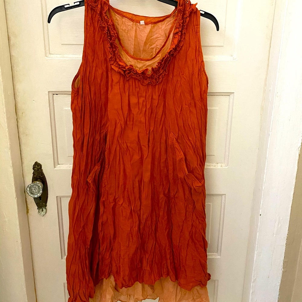 Three Bird Nest Ruffle Neck Dress